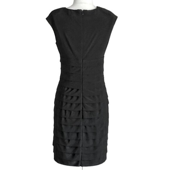 Ralph Lauren Black Tiered Ruffle Sheath Dress - Picture 2 of 5